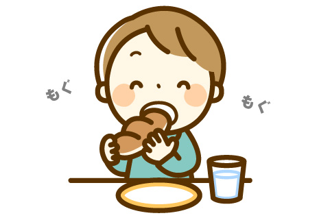 食べ物をよく噛ませるイメージ